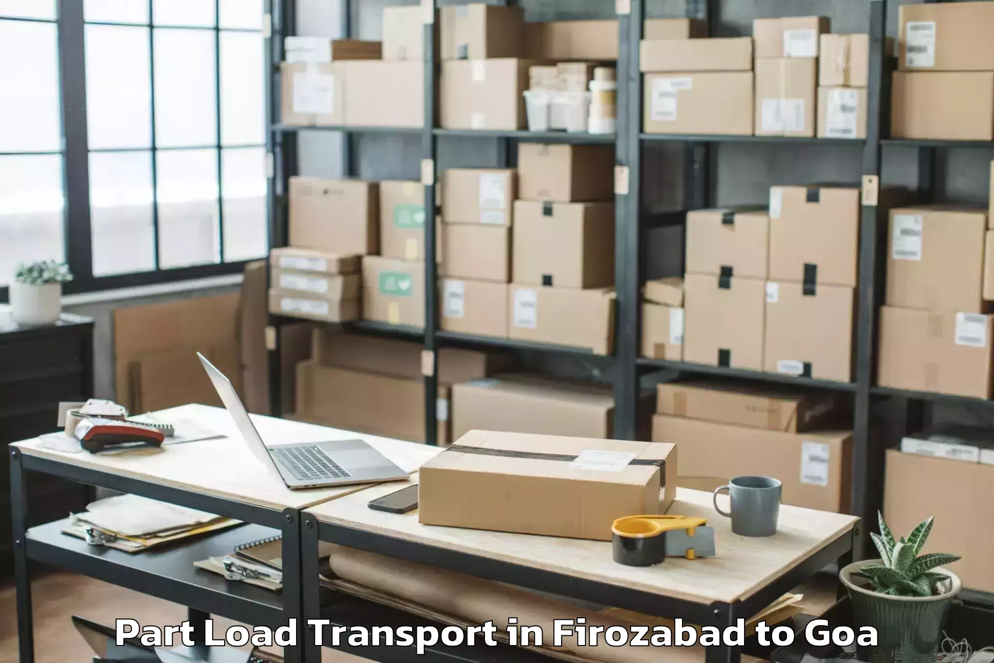 Professional Firozabad to Morjim Part Load Transport